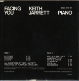 Jarrett, Keith - Facing You, Back Cover